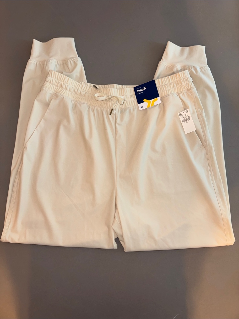 Old Navy Cream Off-White High Rise Go Dry Jogger Sweatpants Size M NWT - Picture 11 of 11